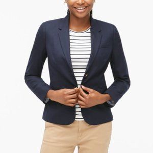 NWT J. CREW Women's Stretch Twill Navy Blue Business Casual Suit Jacket Blazer 2